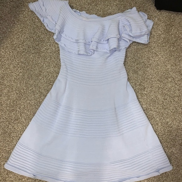 Eliza J Blue Off the Shoulder Dress XS - Picture 3 of 4